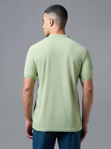 Image of TECHNOSPORT Men's Slim Fit Solid Half Sleeve Polo T-Shirt for Gym, Sports & Running