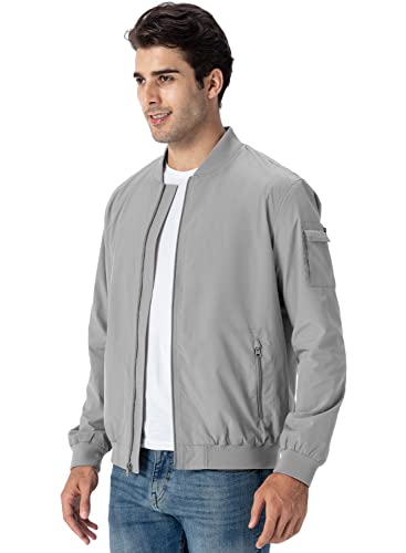 Image of Gopune Men's Windproof Bomber Jacket Lightweight Windbreaker Outdoor Golf Fashion Coat