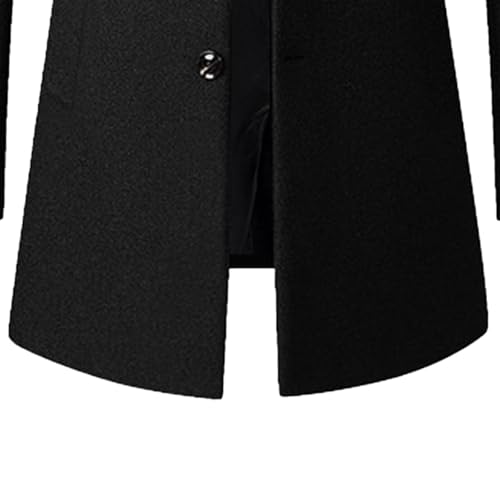 Maiyifu-GJ Men's Wool Blend Long Trench Coat Business Casual Single Breasted Pea Coats Quilted Lined Warm Winter Overcoat4