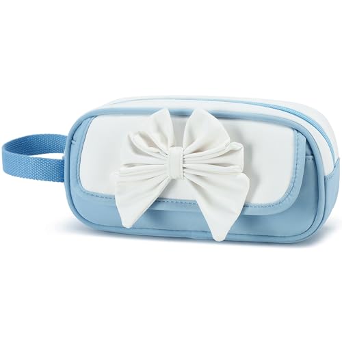 Image of Large Pencil Case for Girls Teens Kids School Zipper Pencil Pouch Blue