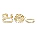 Produktbild WZYMNJZ Trendy Delicate Leaf Shaped DREI In Einem Frauen Gelenke Ringe Gold Farbe Silber Farbe Charmante Schmuck Ring