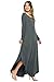 12 Ami Curved Hem V-Neck Long Sleeve Maxi Dress Charcoal L