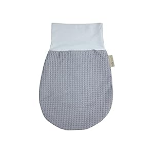 KraftKids Trappelzak wafel piqué grijs voor de herfst/winter van mousseline katoen en warm fleece verkrijgbaar in twee maten