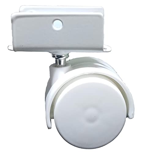 Kit 2 Rodizio para moveis Giratório com freio + 2 sem freio 40mm Perfil U 15mm Branco