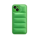 Tewwsdi Down Jacket Puffer Phone Case Compatible with iPhone 13 6.1 inch Luxury Fashion Unzip Sofa Silicone Soft Touch Cloth Full Portection Shockproof Girls Women Cover Shell for 13,Green