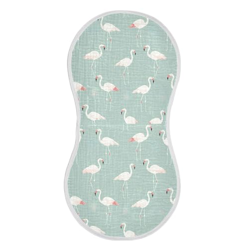 xigua Flamingos Baby Burp Cloths for Newborn Boys and Girls 2 Pack, Soft & Absorbent Cotton Baby Burp Cloth, Baby Washcloths, Newborn Towel, Burp Rags