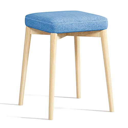 Taburete de tocador transpirable con funda de lino extraíble y patas estables 5