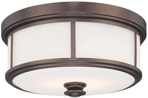 Minka Lavery Flush Mount Ceiling Light 6368-281 Low Profile Fixture, 3-Light 180 Watts, Harvard Court Bronze