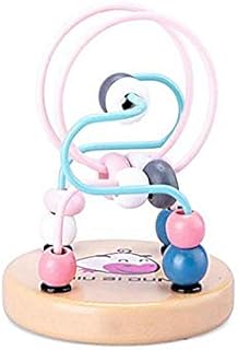 لعبة متاهة خشبية صغيرة ملونة دائرية تعليمية، لعبة متاهة خشبية تعليمية للتطوير المبكر - ضمان لمدة عام واحد، متعدد الألوان