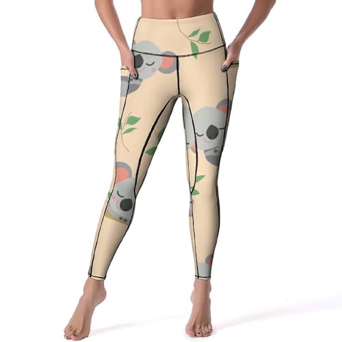 Legging femmes Raton Laveur taille haute de sport et yoga fitness gym en taille S