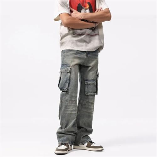 Men's Classic Hip-Hop Retro High Street Loose Casual Straight Slim Jeans4