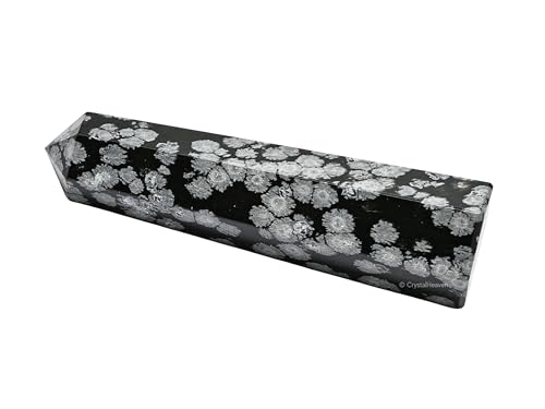 Image of Crystal Heaven Certified Snowflake Obsidian Crystal Tower Obelisk Point For Chakra, Healing And Balancing - Aaa Grade Original Certified Gemstone Agate For Reiki Meditation Yoga Spiritual (3-4 Inches)