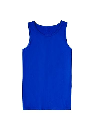 Fruit of the Loom boys Tag-free Cotton Tees (Assorted Color Multipacks) Shirt, Tank - 3 Pack White/Cobalt/Black, Small US3