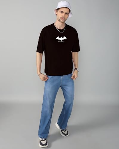 Image of Men's Oversized Batman T-Shirt - Cotton Half Sleeve Graphic Tee | Superhero Printed Casual T-Shirt for Men