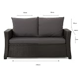 Setgarden® Poduszka na ławkę ogrodową, do użytku na zewnątrz, na ławkę ogrodową, poduszka na ławkę ogrodową, nakładka na huśtawkę Hollywood, rattanową ławkę (antracytowa, 120 x 60 x 50 cm)