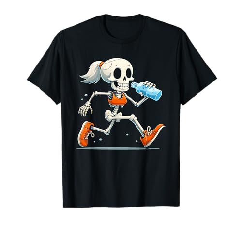 Running Skeleton Halloween Costume Spooky Runners Lover T-Shirt