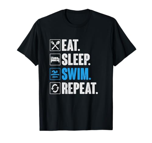 Eat Sleep Swim Repeat Funny Swimming Swimmer Gift T-Shirt