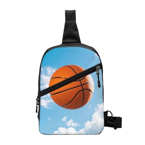Basketball in the Air Print Men's and Women's Foldable Crossbody Bag,Sports Crossbody Bags,and Daily Chest Bags