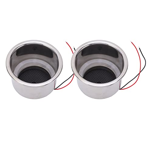 Portavasos LED DC 12V Acero Inoxidable 304 2 Pcs