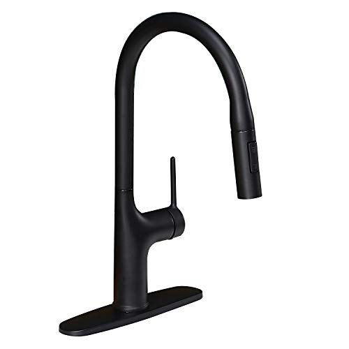 KINFAUCETS Commercial Stainless Steel Single Handle Matte Black Pull Down Sprayer Kitchen Faucet with Sprayer, 1 Or 3 Hole Kitchen Sink Faucet for Farmhouse Rv Camper Laundry Utility Bar Sinks KINFAUCETS Commercial Stainless Steel Single Handle Matte Black Pull Down Sprayer Kitchen Faucet with Sprayer, 1 Or 3 Hole Kitchen Sink Faucet for Farmhouse Rv Camper Laundry Utility Bar Sinks