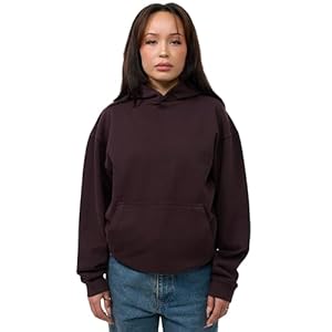 behype. Damen Oversize Hoodie Kapuzenpullover Einfarbig Basic Heavy Blank Pullover Unifarben Kapuzen-Sweatshirt Für Frauen