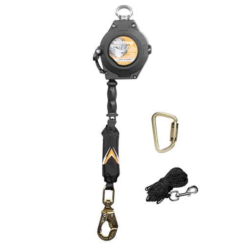 Image of Malta Dynamics Edgehog Self Retracting Lifeline - 20' Leading Edge Fall Protection Yoyo Cable, Class 2 Retractable Lanyard with Quick-Action Brake, OSHA and ANSI Compliant Safety Lanyard