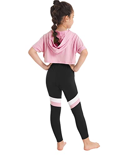 iEFiEL Kids Girls Athletic Activewear Set Gymnastics Leggings and Crop Tops Dance Costumes Gym Yoga Workout Outfits - Image 3