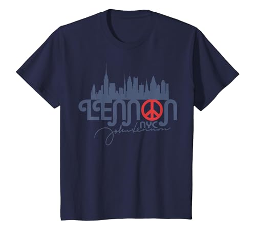 John Lennon - Peace, NYC T-Shirt, Youth, Navy Blue, Small