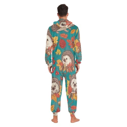 Pijama de una pieza de erizos verde azulado disfraz suave unisex 7