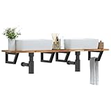 Frdhee Waschtisch, Badunterschrank, Badunterschrank, Waschtisch, Waschbeckenregal Wandmontage Stahl und Akazienholz Für Bäder, Hotelzimmer, Moderner Stil