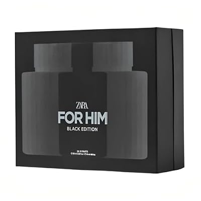 Zara For Him Black Edition Set Perfume for Men Timeless Oriental Scent with Nutmeg, Orange Blossom & Cedar Fragrance Eau de Toilette EDT 100ml (3.4 fl. oz) + 50ml (1.7 fl. oz)