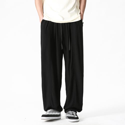 Pantalon de loisir ample homme en lin léger à taille élastique - 2