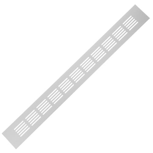 HOLIDYOYO Grille D'Aération Rectangulaire En Alliage D'Aluminium 17.72X1.97 Pouces Pour Armoire Et Meuble Avec Maille Respirante Installation Par Perçage Ou Enfouissement