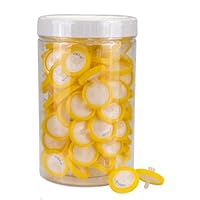 100 Stücke Nylon Spritzenfilter 0,22 μm Porengröße, 25 mm Membran Durchmesser, Labor-spritzenfilter, HPLC und GC spritzenfilter, Gelb (Fässern Verpackt)