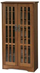 Amazon.com: Small Glass-Front Media Cabinet-Walnut Finish : Home & Kitchen