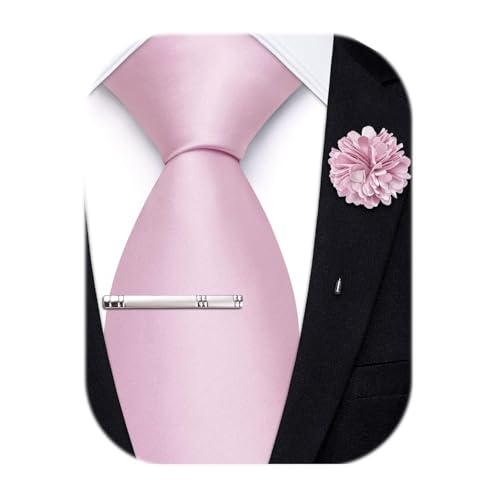 Image of Hi-Tie Men's Extra Long Solid Satin Tie Set 63 Inch /70 Inch Formal Necktie