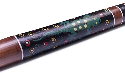 Bambus Didgeridoo 120cm – Grün Gecko Design mit warmem Tiefton