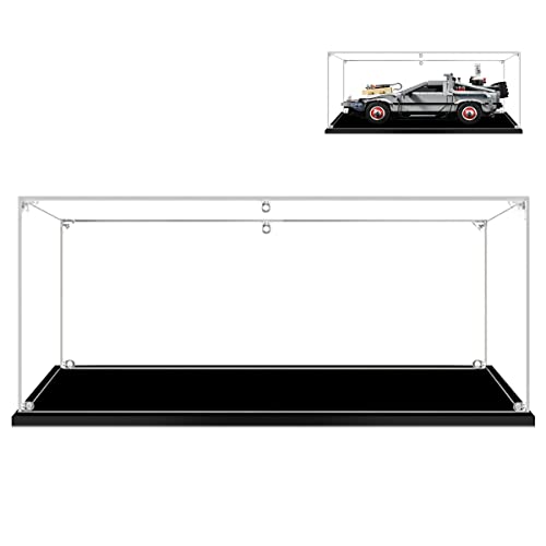 Hosdiy Acrylic Display Case for (Back to The Future Time Machine) Model - Compatible with Lego 10300 - Dustproof Box (Only Display Case)