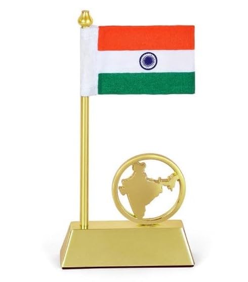 SWATRIC Indian Flag for Office Table (Flag Model-2) | Golden Map Design | Khadi Fabric | Gold-Plated Metal Base | Perfect for Home, Car Dashboard, Office Use (B0CSTBQW3R) Amazon Price History, Amazon Price Tracker