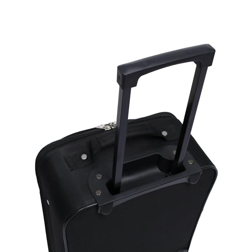 18 Inch Softside Pilot Case Carry-On Luggage - Black Expandable Airline Approved Underseat Bag4
