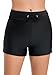 sand's coast Women Tummy Control Swim Shorts Drawstring High Waisted Bathing Suit Bottoms Swimming Board Shorts with Liner Black