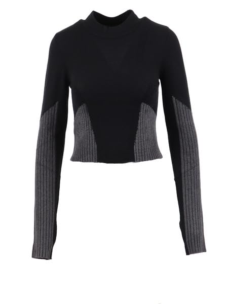 Pinko Trota Maglia Multiple Stitches Maglietta a Maniche Lunghe Senza Collo Donna
