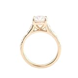 Whoiy Anillo de mujer de oro 375/585/750 de oro auténtico, anillo de boda con Moissanite D Color VVS1 9 K/14 K/18 K oro amarillo alianzas elegantes con grabado, 53 (16.9), Metal precioso Piedra