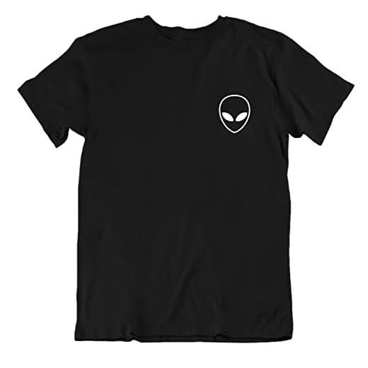 Men's Funny Humor Believe UFO Alien T Shirt (L, Black6)