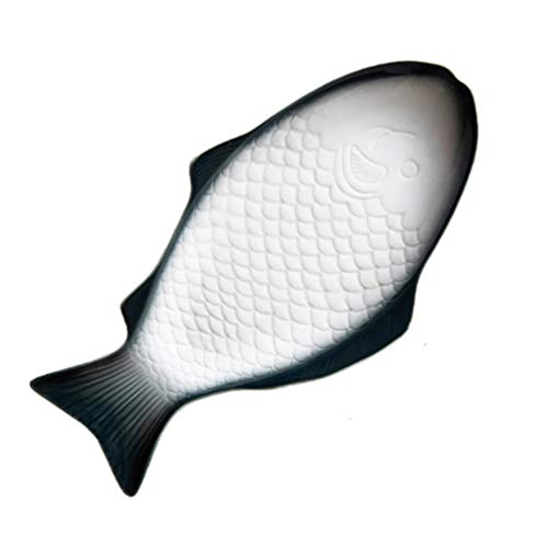 Cabilock Plat à poisson en céramique,Plat de service en porcelaine,Forme de poisson,Plat à saumon, assiette ovale pour petit-déjeuner,Plateau de service pour poissons, collations, fruits de mer