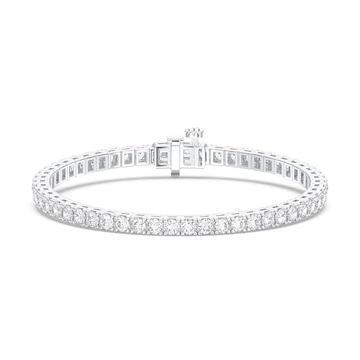 14K White Gold Tennis Bracelet With 4 Carat Lab Grown Diamond, 6.5 Inches Length, IGI Certified, Classic Diamond Tennis Bracelet 4 Prong (E-F Color, VVS-VS), Tennis Bracelet For Women, Gift For Her
