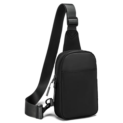 Small Sling Bag for Women Men Two-Way Zipper Crossbody Bag Fanny Pack Lightweight Chest Bag for Outdoors Beige