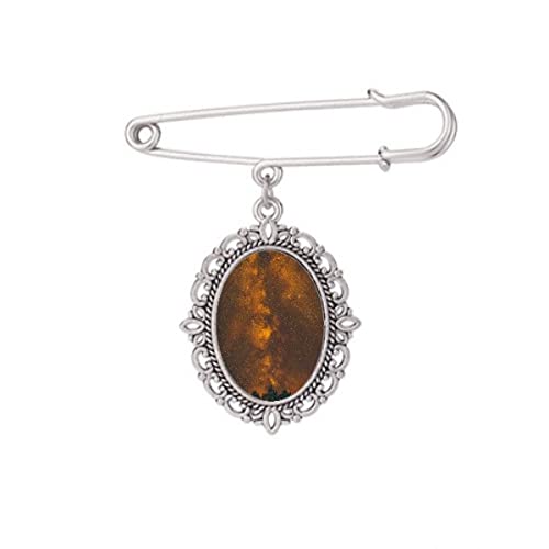 Broche orange ciel foncé brouillard art déco accessoire de mode vintage pour robe et chemise