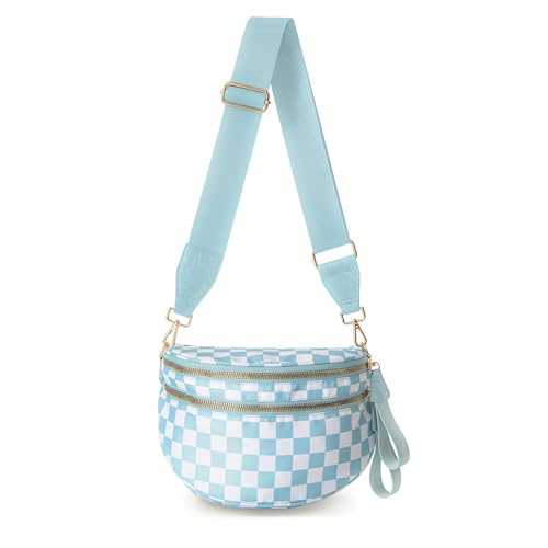 Image of Womens Crossbody Bag, Spacious Nylon Bum Bag Trendy Shoulder Purse with Adjustable Strap Zipped Travel Essentials