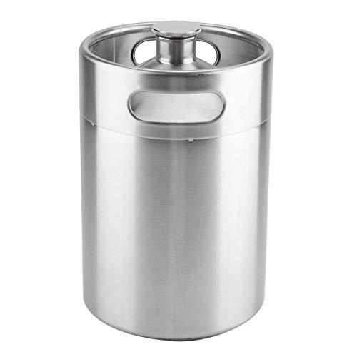 nologo Barril de Cerveza, Barril de Acero Inoxidable Cerveza Growler Suministros de Cerveza sostiene Cerveza con Tapa en Espiral para Homebrew Camping Picnic Hotel, 2L 3.6L 5L(5L)